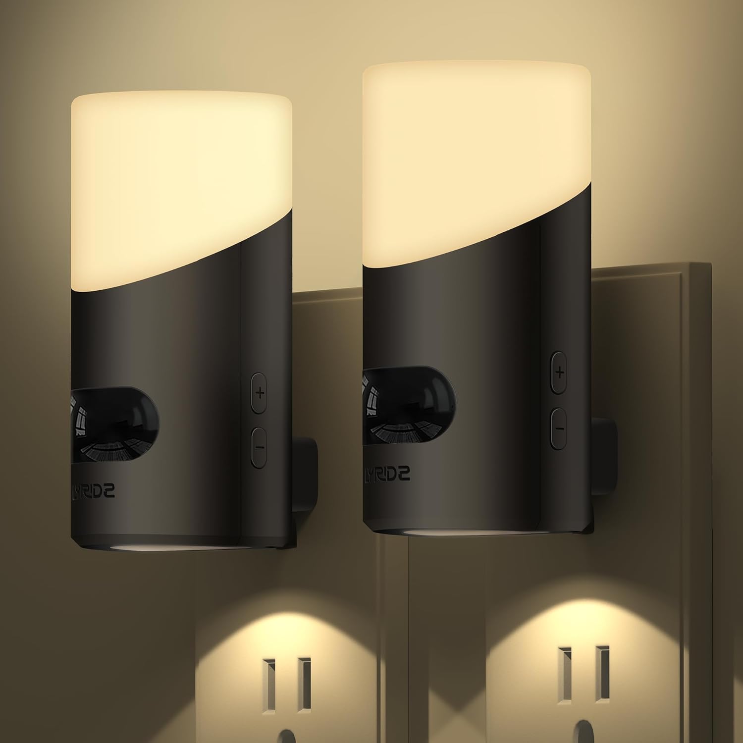 Lyridz LED Night Lights Plug into Wall with Motion Sensor, 1-150LM Dimmable Plug-in Nightlight Indoor for Bedroom, Bathroom, Hallway, Stairs, Pet House, Toilet, 2 Pack - Image 9