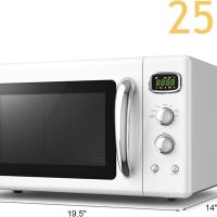MAT EXPERT 0.9 Cu.ft Microwave Countertop, Digital Timing & 5 Micro Power, 25L Small Microwave w/Glass Turntable & 6 Preset Buttons, Delayed Start Function, 900W Mini Microwave w/Child Lock - Image 9