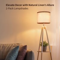 lampshades Set of 2, Drum Lamp Shades Set of 2, Lamp Shades for Table Lamps Easy Assembly Required Lamps Shades Natural Linen Fabric(Beige, 10"x10"x8") - Image 7