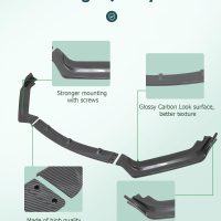 SCITOO Front Lip Spoiler Fits for 2017-2020 for Infiniti Q60 Coupe Glossy Carbon Look V Style Front Bumper Lip - Image 5
