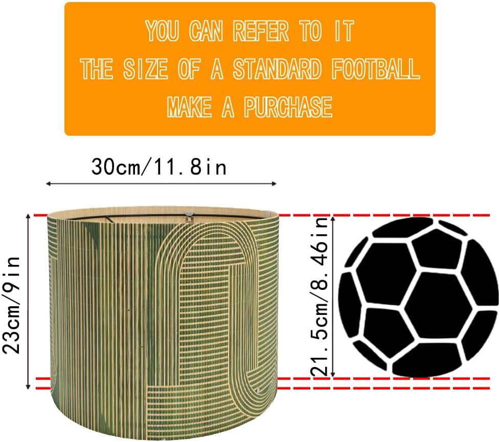 Rustic lamp Shade Bamboo with Decorative Green Geometric Figure Bucket Shaped Translucent Ideal for Living Room Bedroom Groovy Unique Easy Assemble Size 11.8 * 9.05Inch (Art Deco B) - Image 7