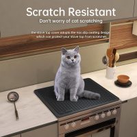 Silicone Electric Stove Top Cover Mat - 28"x20"Ceramic Stove top Cover, Heat Resistant Glass Cooktop Cover, Flat RV Range Stovetop Protector, Extra Large Silicone Dish Drying Mat - BLACK - Image 5