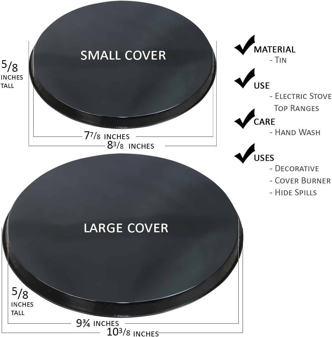 Reston Lloyd, Burner Covers For Electric Stovetop, Decorative Lightweight Tin Covers, Set of 4 (2-8 inch & 2-10 inch), Conceals Messy Drip Pans, Fresh Lemons - Image 8
