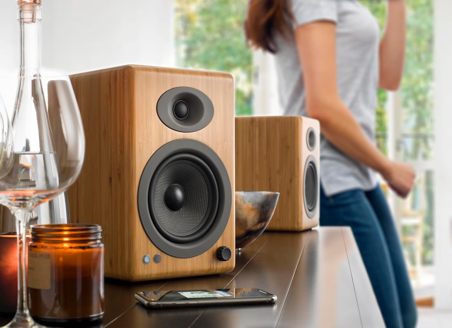 Audioengine A5+ Wireless Bluetooth Bookshelf Speakers - Premium 150W Stereo Speakers for Music, Gaming, Turntables, Home Theater Systems - Powerful Studio Monitors - Image 4