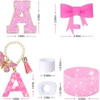 6PCS Pink Stanley Cup Accessories Set, Initials Decorations for Stanley Cup 30oz 40oz, Includes Bow Straw Topper, Handle Charm, Letter Sticker, Silicone Boot, Spill Proof Stopper (Letter V) - Image 7