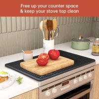 Silicone Electric Stove Top Cover Mat - 28"x20"Ceramic Stove top Cover, Heat Resistant Glass Cooktop Cover, Flat RV Range Stovetop Protector, Extra Large Silicone Dish Drying Mat - BLACK - Image 7