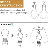 Small Rattan Lamp Shades Set of 2, Boho Lamp Shades for Table Lamps, 5.5" Top x 10" Bottom x 6.6" High, Wicker Lampshade Replacement for Bedroom, Hand Woven, Spider, Bulb Clip Adapters Included - Image 4