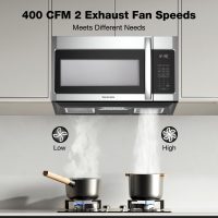 30" Over the Range Microwave Oven, ThermoMate 1.9 Cu. Ft. Capacity Microwave Over the Stove with One Touch, 1000 Cooking Watts, 400 CFM, 11 Power Levels, Sensor Cooking, LED Lighting, Stainless Steel - Image 4