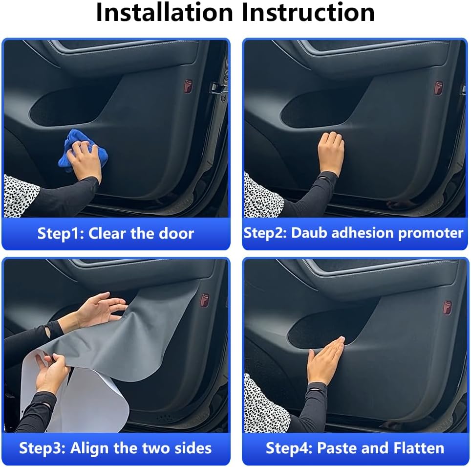 Car Door Anti Kick Pad for Honda HR-V HRV 2023 2024 2025 2026 Hybrid Accessories Carbon Fiber Style Leather Sticker Door Sill Protector Cover Edge Guard Side Mat Interior Dirty - Image 7