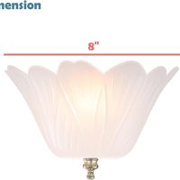 Aspen Creative 28003-15-2, Clip-on Tulip Shade in White Finish, 8" Diameter x 4" Height, 2 Pack - Image 6