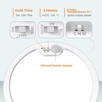 BLNAN Motion Sensor Ceiling Light Wired, 8.7 Inch 3000K 4000K 5000K Selectable LED Flush Mount Light Fixture, Motion Activated Light with Timer for Hallway Stair Walk-in Closet, Non-Dimmable 1 Pack - Image 2