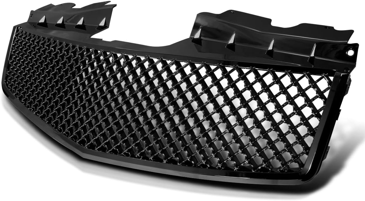 Spec-D Tuning Front Mesh Grill Hood Grille Glossy Black Compatible with 2003-2007 Cadillac Cts/Cts V 2003-2007