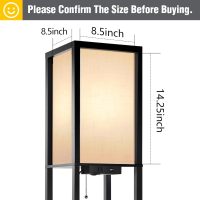 OUTON White Linen Texture Lamp Shade 14.25 x 8.5 x 8.5 inch for Shelf Floor Lamp - Image 3