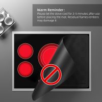28x20 Inch Stove Top Cover for Electric & Glass Top Stoves, Heat-Resistant Thick Silicone Stove Mat, Multi-Use Dish Drying Countertop Protector (Black) - Image 7