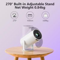Mini Projector with WiFi & Bluetooth, Portable Smart Android Home Theater Projector for Outdoor Movies, Gaming & Presentations, Compatible with Smartphone, HDMI, USB, AV, Fire TV Stick, PS5 - Image 2