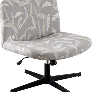 Armless Chair Slipcover Stretch Criss Cross Chair Cover, Mid Back Wide Seat Accent Chair Covers,Modern Vanity Chair Cover for Office Desk (Wheat)