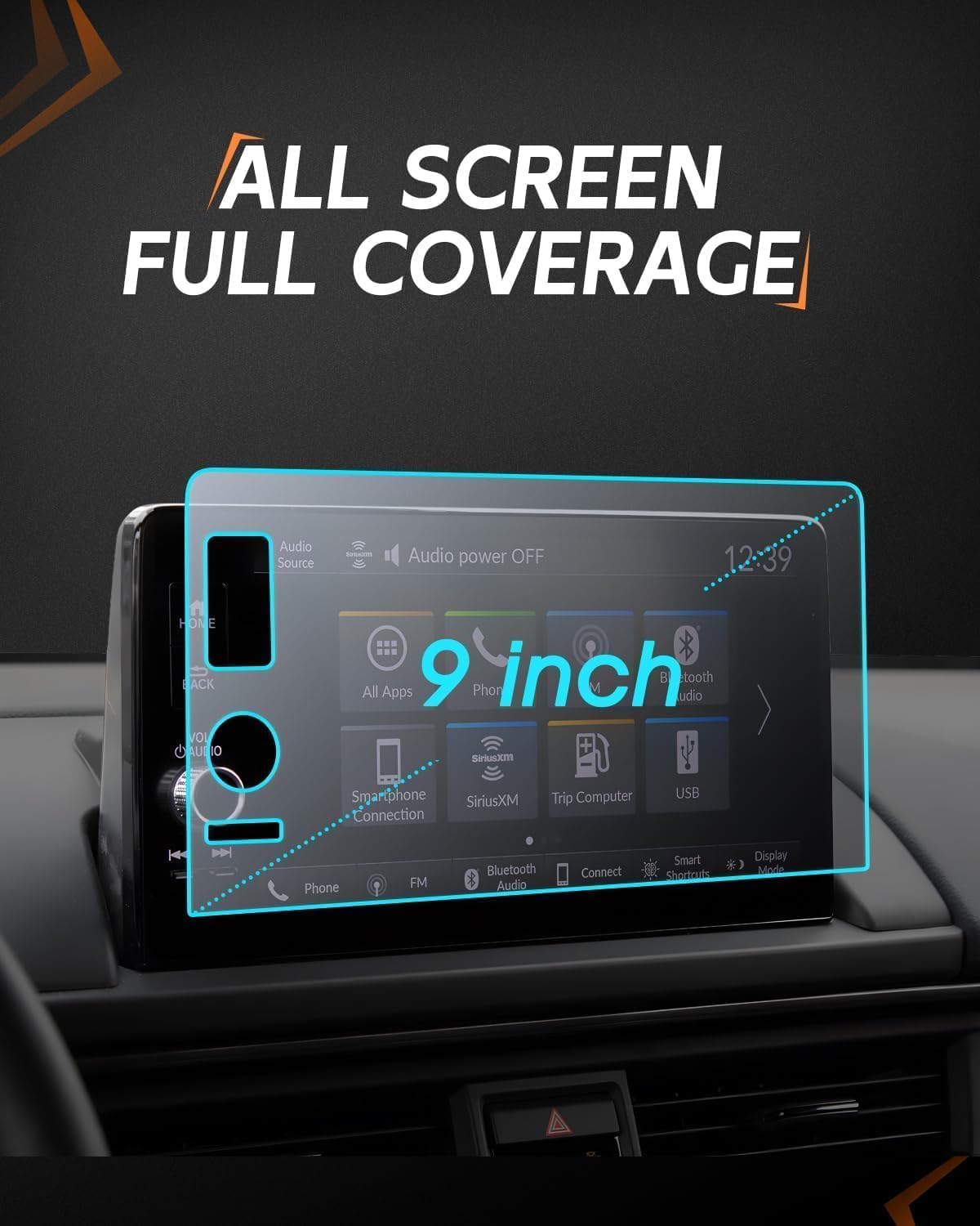 CDEFG Matte Anti Glare for 2023 2024 2025 Honda HR-V Screen Protector, 9 Inch Touchscreen, for HRV (LX, Sport, EX-L) Accessories Matte Tempered Glass - Image 4