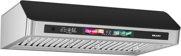 Under Cabinet Range Hood 30 Inch with Voice/Gesture/Touch Control, 900 CFM Kitchen Hood Vent with 4-Speed Exhaust Fan, Memory Mode, Adjustable Lights, Baffle Filters