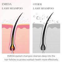 EMEDA Lash Shampoo Kit - 3.38 fl.oz / 100ml Gentle Foam Lash Cleanser, Oil-Free Cleaning for Wash Extension/Natural Eyelash Bath with Rinse Bottle Brush - Image 4