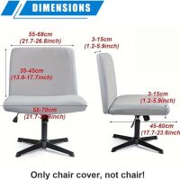 Levoberg Armless Criss Cross Office Desk Chair Cover Slipcovers Printed Vanity Desk Chair Covers Armless Cross Legged Wide Chair Covers Accent Mid Back Wide Swivel Task Chair Protector #16 - Image 6