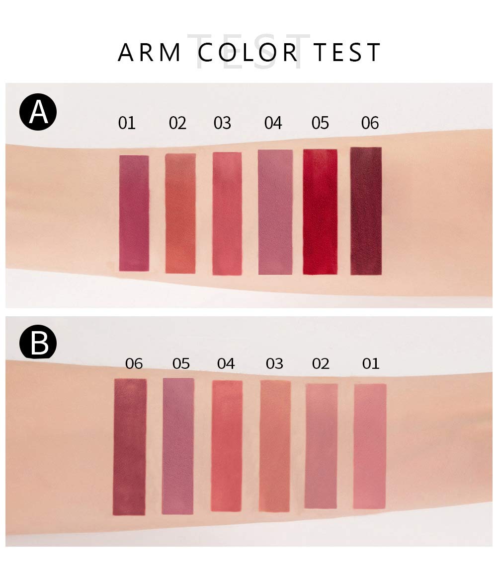 6Pcs Matte Liquid Lipstick Makeup Set, Matte liquid Long-Lasting Wear Non-Stick Cup Not Fade Waterproof Lip Gloss (Set A) - Image 5