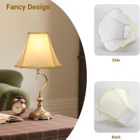 Bell Lamp Shades Set of 2, Cream Fancy Square Lamp Shade with Petal Edge Braid, 5.1" x 12.6" x 9.1" Lampshades for Table Lamps Floor Lamps, Spider, Harp Holders Included, Assembly Required - Image 7