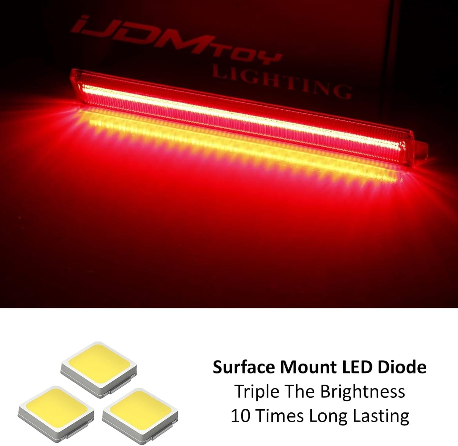 iJDMTOY Smoked Lens Red Full LED Rear Side Marker Light Kit Compatible With 2008-2013 Cadillac CTS Sedan, Powered by 40-SMD LED, Replace OEM Back Sidemarker Lamps - Image 2
