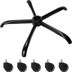 Frassie 25 Inch Office Chair Metal Base Replacement Heavy Duty 2500 Lbs Computer Chair Base Part with 5 Casters