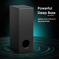 Wohome Sound Bar for Smart TV with Wired Subwoofers, 2.1 Channel Small TV Soundbar Speakers with Colorful Backlight, Home Theater Surround Sound System, Bluetooth 5.3/ Optical/AUX Connectivity - Image 3