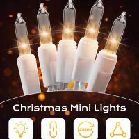 Brightown Christmas String Lights, 100-Count 26.5ft Clear Incandescent Bulb Mini Lights for Indoor Holiday Decor, Christmas Tree Garland Wedding Party Multi-Use Decoration, White Wire - Image 7