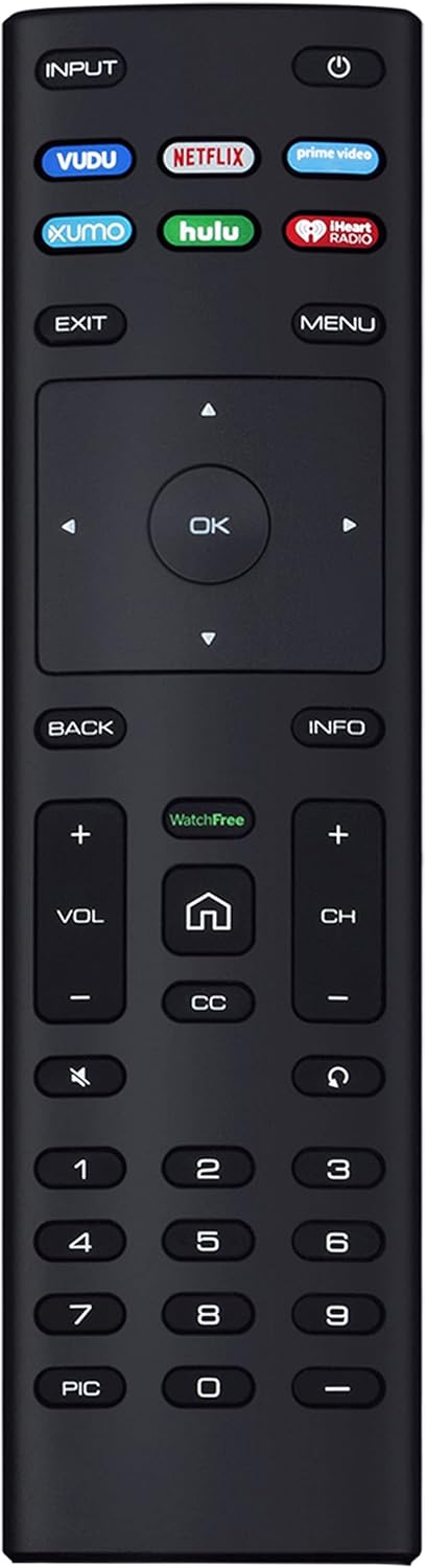 Replace Remote Control with Watchfree Prime Video vudu Netflix Xumo Iheart Compatible with VIZIO TV D32f-F1 D24f-F1 D43fx-F4 V655-G9 PQ65-F1 V605-G3 V555-G1 M658-G1 M657-G0f M557-G0 V435-G0