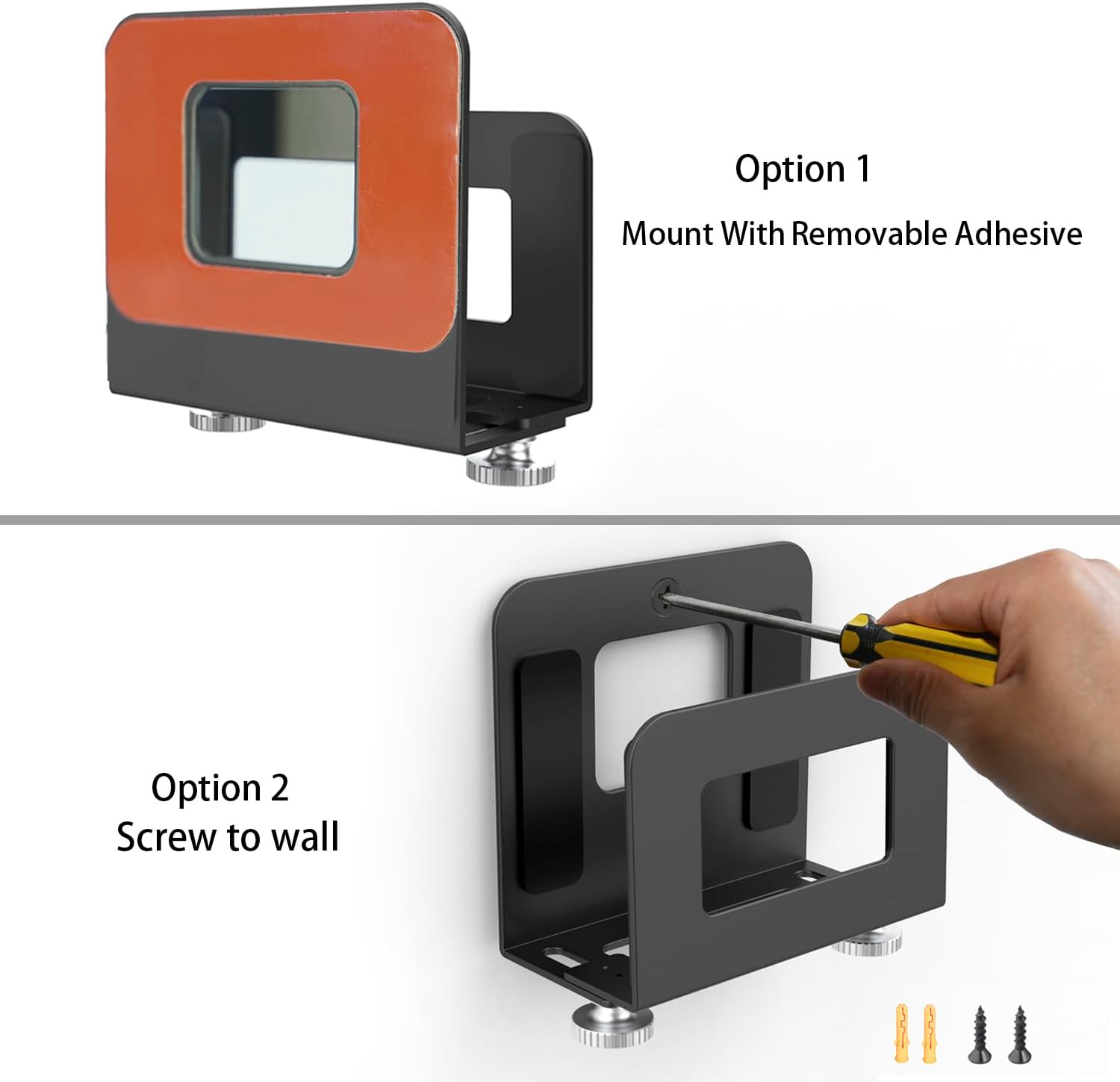 Monzlteck Adjustable Small Device Wall Mount Holder for Apple TV,ROKU,Router,Modem and Other Media Players - Image 4