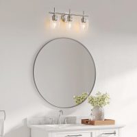 3-Light Bathroom Light Fixtures, Brushed Nickel Vanity Light, Bathroom Wall Lamp for Mirror Kitchen Bedroom Hallway Living Room Hallway - Image 6