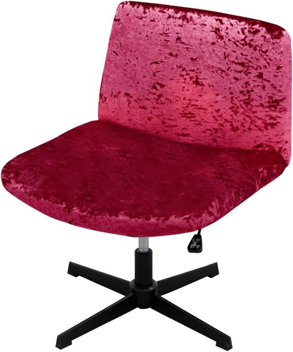 Armless Chair Slipcover Criss Cross Accent Mid Back Wide Seat Swivel Task Chair Protector Stretch Removable for Living Room Bedroom Accent Chair (Wine-red)