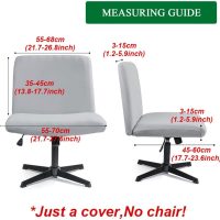 Velvet Armless Chair Cover Criss Cross Chair Cover Armless Office Desk Chair Slipcover Modern Mid Back Accent Chair Cover Washable Removable Chair Protector Without Arms Dark Green - Image 2