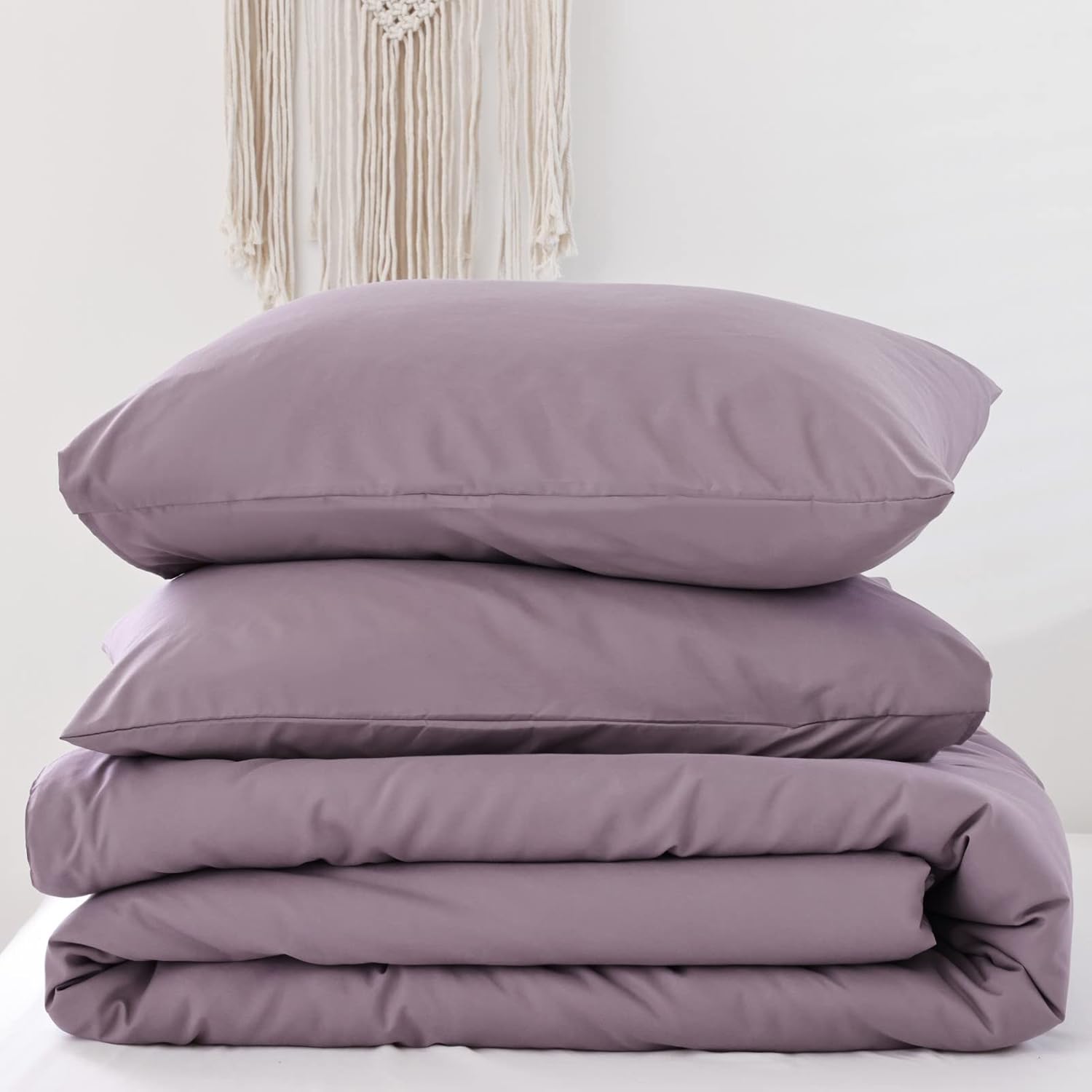 ROSGONIA Dusty Purple Comforter Set Queen, 3pcs (1 Boho Comforter & 2 Pillowcases) All Season Bedding Lightweight Bedspread Blanket Quilt Bed - Image 8