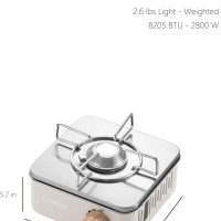 Mini Butane Camping Stove with Portable Bag, Indoor and Outdoor Cooking, for Emergency and Camp Essentials, 8205 BTU, 2hr Usage per Canister, Gas Not Included, White - Image 3