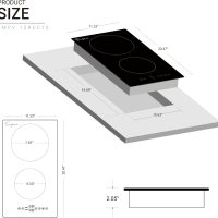 Empava 12 Inch Built-in Electric Cooktop with 2 Burners, Touch Control, Individual Timers, Stop & Go, Child Lock, Flush Mount Design, ETL Certified, 1200W & 1800W Zones, Hard Wired(No Plug) - Image 6