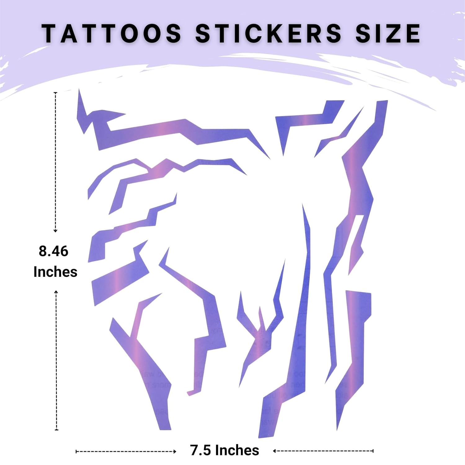 Purple Ombre Temporary Patterns Tattoo – Realistic Waterproof Body Art for Cosplay, Halloween, and Party Makeup (5 PCS) - Image 5