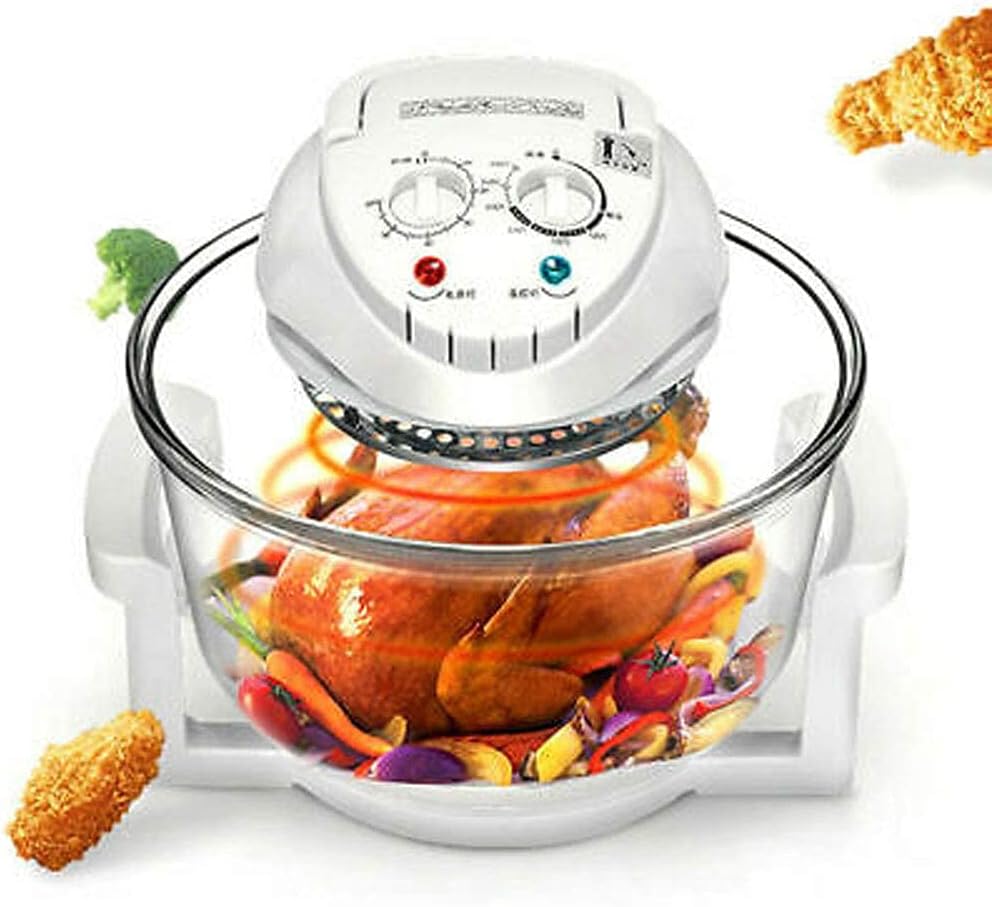 12L Convection Roaster Air Fryer Oven Turbo Electric Cooker Recipe 360° Heating,Infrared Convection, Halogen Oven Countertop, Cooking, Stainless Steel, Prepare Quick Healthy Meals White - Image 2