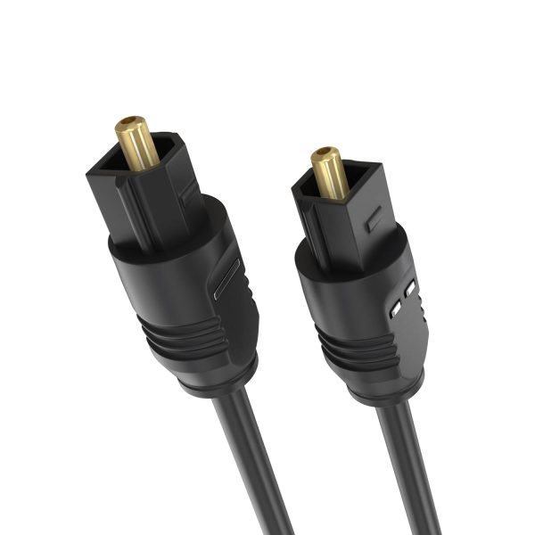 Cmple - Optical Audio Cable 6 ft Toslink Cable Slim Fiber Optic Cable Gold Plated Slim Optical Cord Digital S/PDIF Audio for Soundbar, AV Receivers, TV Sound Bar, Game Console