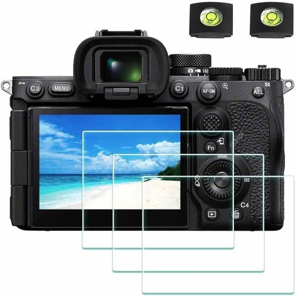 Screen Protector for Sony Alpha A7R V 7R V A7RV Camera & Hot Shoe Cover, 0.3mm 9H Hardness Tempered Glass Cover Anti-Scrach Anti-Fingerprint Anti-Bubble [3 Pack]