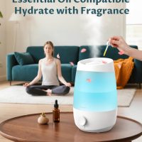 BREEZOME Humidifiers for Bedroom, 2.5L Humidifiers for home, 250ml/h Mist Output, 7 Adjustable LED,25hrs Essential Oil Diffuser, 25dB Ultra-Quiet Operation for Nurseries and Indoor Plants, White - Image 3