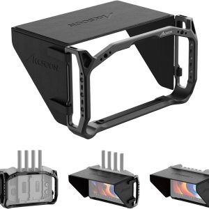 Accsoon CineView M7/M7 Pro 7 inch Camera Field Monitor Cage& Sunshade Kit for CineView M7 Pro Wireless Video Transmission System with Multiple Anti-Rotation 1/4” Mounts, Weight 222g