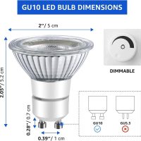 LED GU10 Range Hood Light Bulbs, LED Stove Appliance Light Bulb, Kitchen Light Replacement Halogen Light Bulb, 50W Equivalent, Warm White 3000K, 6W 550 Lm, Dimmable,Waterproof IP65 Pack of 2 - Image 4