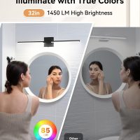Ensenior Modern Bathroom Vanity Light 32 inch, Built-in Dimmer, 18.5W Dimmable 5CCT Led Bath Lights, Black Bar Vanity Light for Bathroom Mirror Cabinets Bedroom-FCC Certificated - Image 5