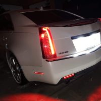 iJDMTOY Smoked Lens Red Full LED Rear Side Marker Light Kit Compatible With 2008-2013 Cadillac CTS Sedan, Powered by 40-SMD LED, Replace OEM Back Sidemarker Lamps - Image 3