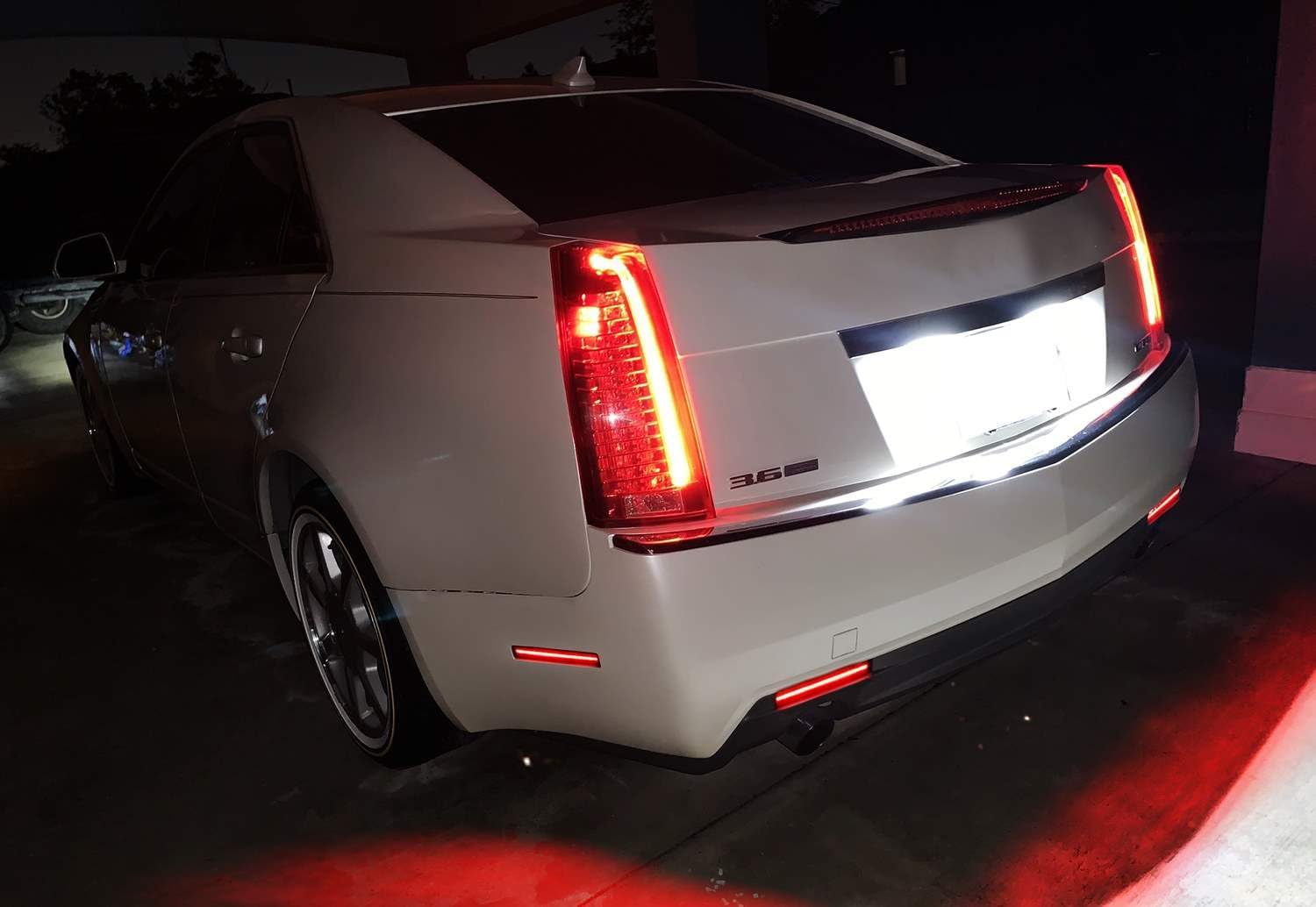 iJDMTOY Smoked Lens Red Full LED Rear Side Marker Light Kit Compatible With 2008-2013 Cadillac CTS Sedan, Powered by 40-SMD LED, Replace OEM Back Sidemarker Lamps - Image 3