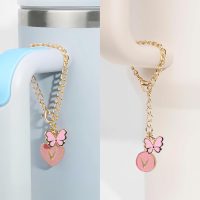 XIANGYUAN 9pcs Cup Accessories Set,Straw Cover Cap for Stanley 30oz,40oz,Sticker for Stanley Decorations,Initial Letter Charm Personalized(Letter V) - Image 6