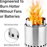 Solo Stove Campfire Camping Stove Portable Stove for Backpacking Outdoor Cooking Great Stainless Steel Camping Backpacking Stove Compact Wood Stove Design-No Batteries or Liquid Fuel Canisters Needed - Image 2